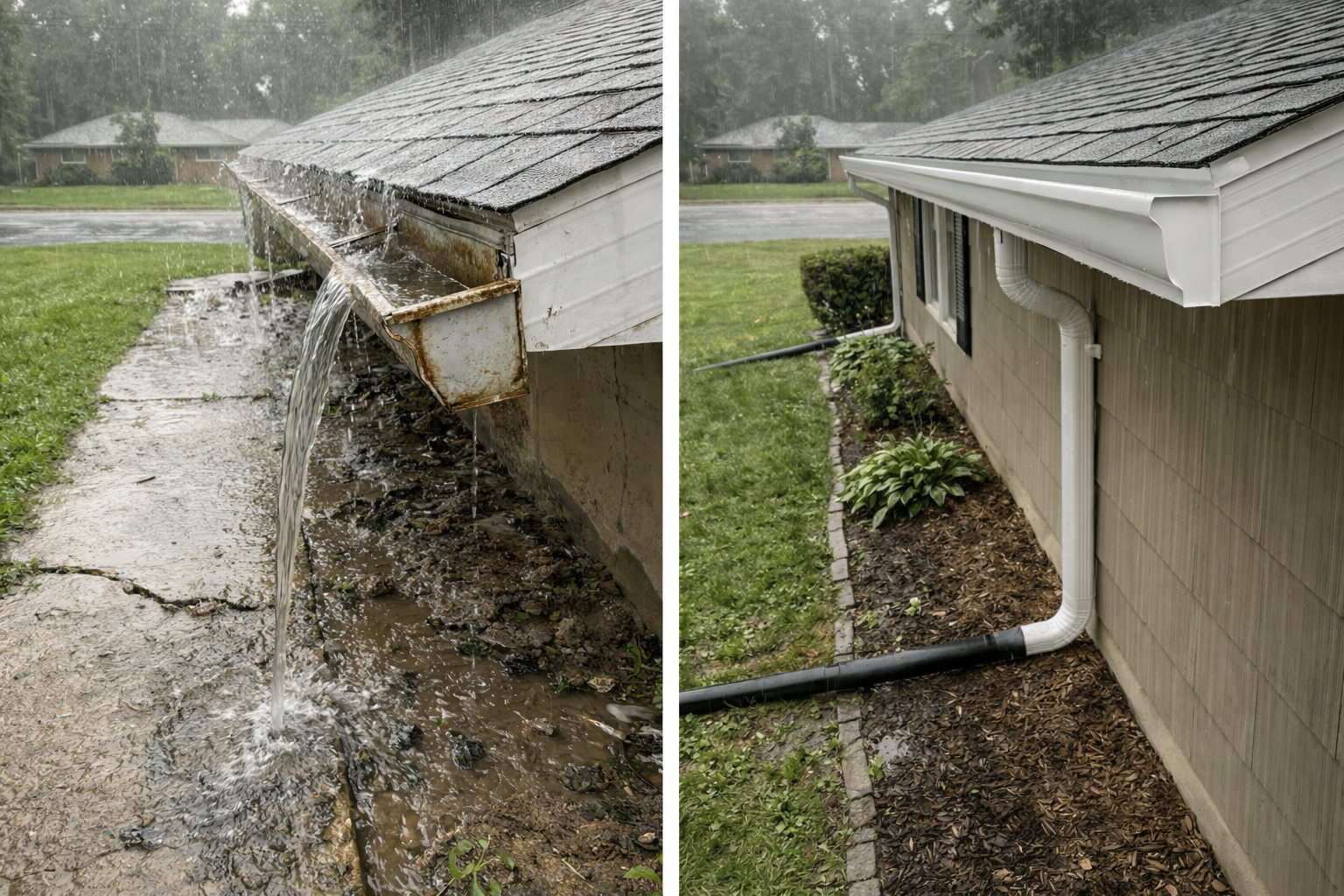 Gutter Replacement Before After